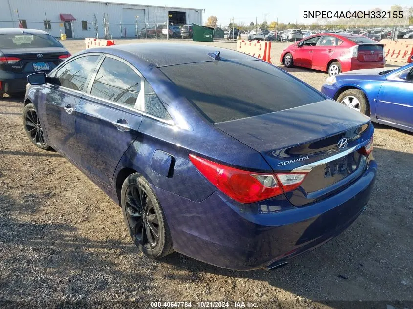 2012 Hyundai Sonata Se VIN: 5NPEC4AC4CH332155 Lot: 40647784