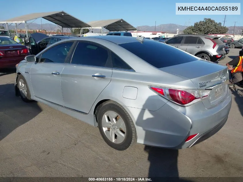 2012 Hyundai Sonata Hybrid VIN: KMHEC4A40CA055189 Lot: 40653155