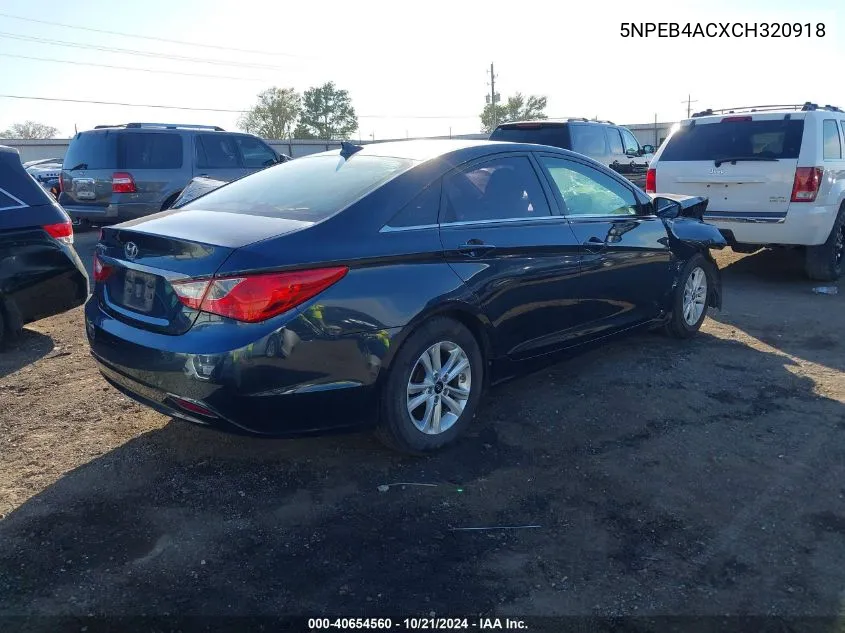 5NPEB4ACXCH320918 2012 Hyundai Sonata Gls