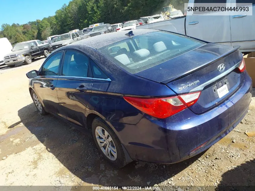 2012 Hyundai Sonata Gls VIN: 5NPEB4AC7CH446993 Lot: 40663154