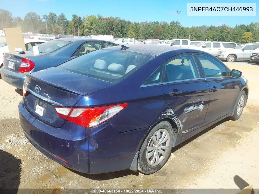 2012 Hyundai Sonata Gls VIN: 5NPEB4AC7CH446993 Lot: 40663154