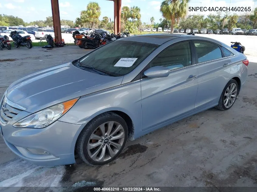 2012 Hyundai Sonata Se VIN: 5NPEC4AC4CH460265 Lot: 40663210