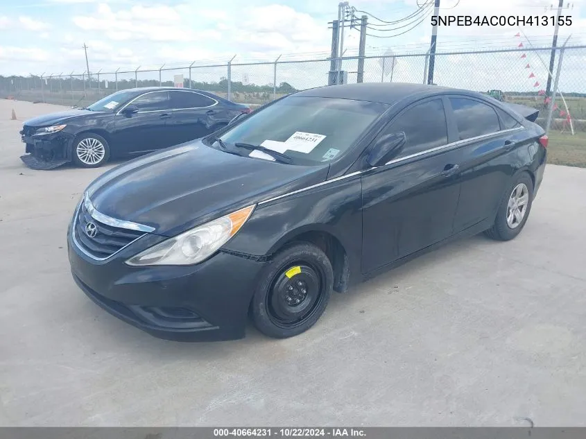 2012 Hyundai Sonata Gls VIN: 5NPEB4AC0CH413155 Lot: 40664231