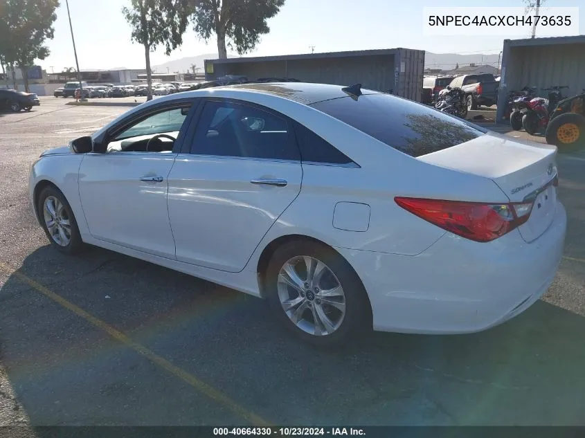 2012 Hyundai Sonata Limited VIN: 5NPEC4ACXCH473635 Lot: 40664330