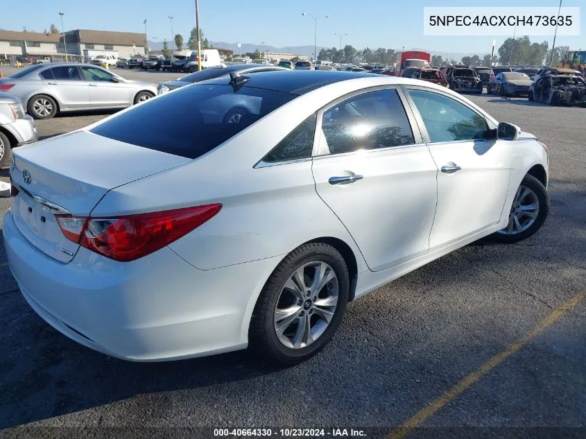 2012 Hyundai Sonata Limited VIN: 5NPEC4ACXCH473635 Lot: 40664330