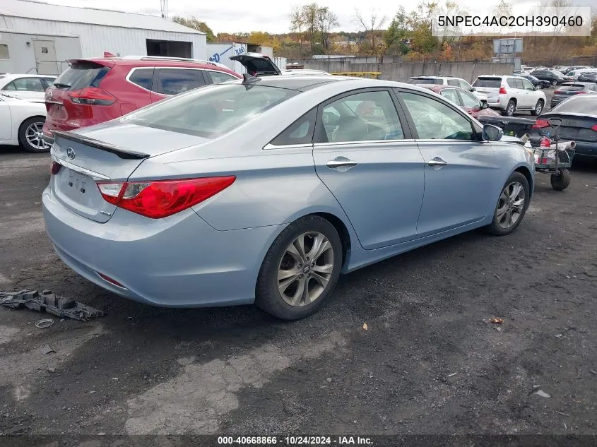 2012 Hyundai Sonata Limited VIN: 5NPEC4AC2CH390460 Lot: 40668866