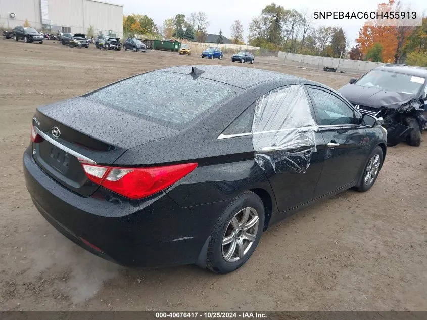 2012 Hyundai Sonata Gls VIN: 5NPEB4AC6CH455913 Lot: 40676417