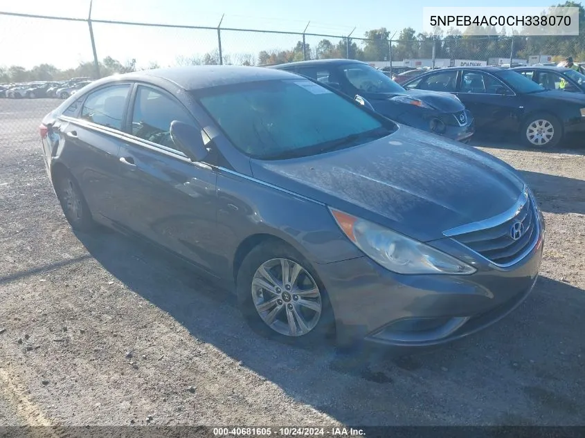 2012 Hyundai Sonata Gls VIN: 5NPEB4AC0CH338070 Lot: 40681605