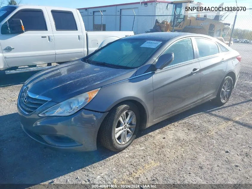 2012 Hyundai Sonata Gls VIN: 5NPEB4AC0CH338070 Lot: 40681605