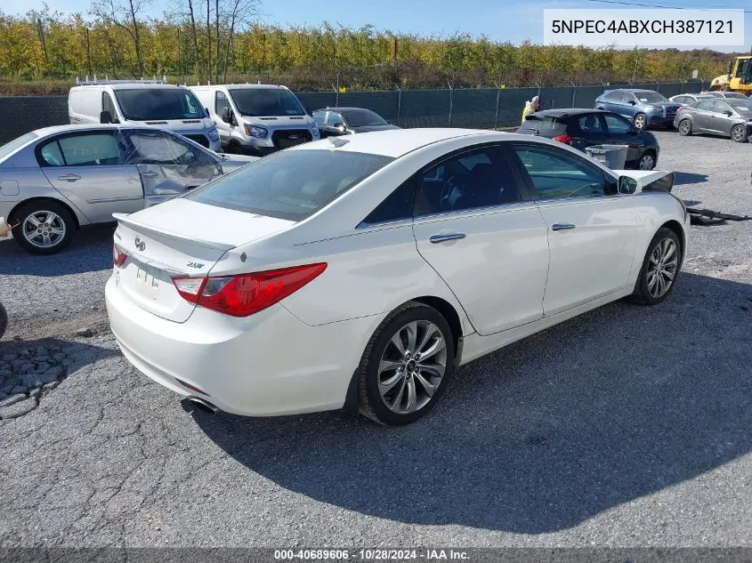 2012 Hyundai Sonata Se 2.0T VIN: 5NPEC4ABXCH387121 Lot: 40689606