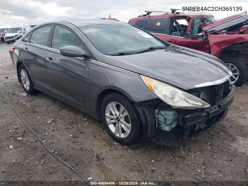 2012 Hyundai Sonata Gls VIN: 5NPEB4AC2CH365139 Lot: 40694498