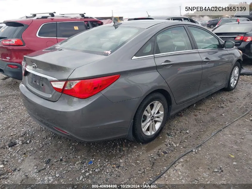 2012 Hyundai Sonata Gls VIN: 5NPEB4AC2CH365139 Lot: 40694498