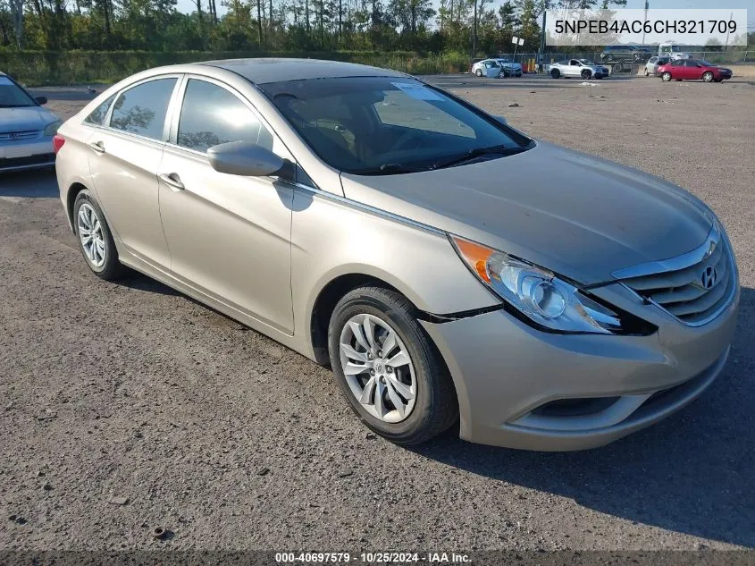 2012 Hyundai Sonata Gls VIN: 5NPEB4AC6CH321709 Lot: 40697579