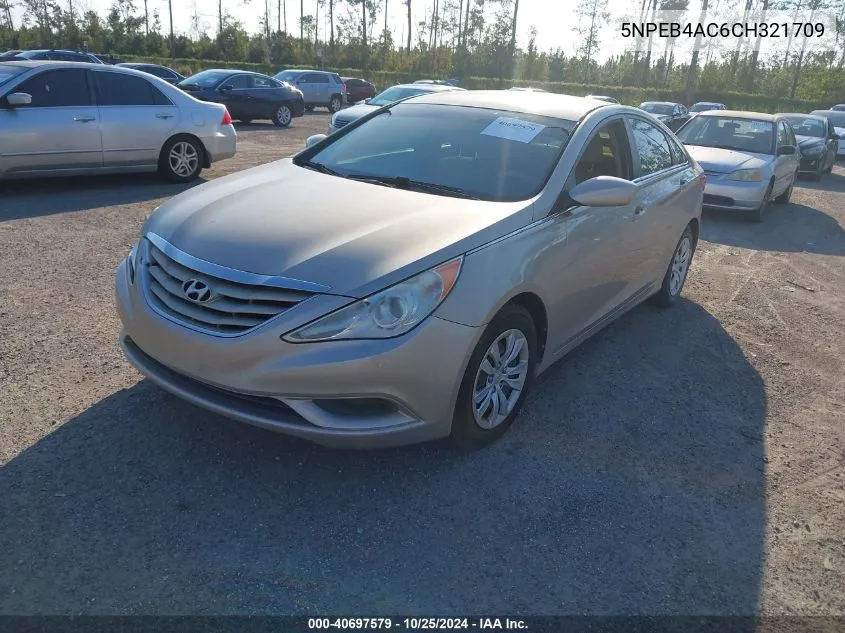 2012 Hyundai Sonata Gls VIN: 5NPEB4AC6CH321709 Lot: 40697579