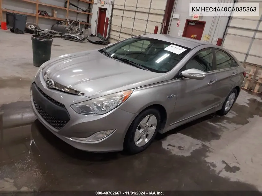 2012 Hyundai Sonata Hybrid VIN: KMHEC4A40CA035363 Lot: 40702667