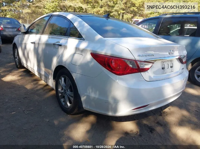 2012 Hyundai Sonata Limited VIN: 5NPEC4AC6CH393216 Lot: 40705681