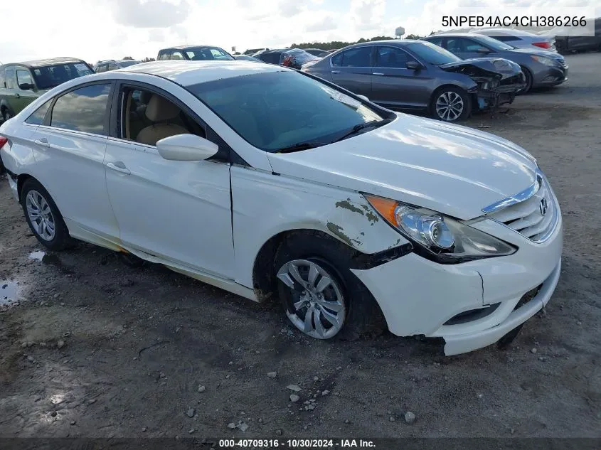 2012 Hyundai Sonata Gls VIN: 5NPEB4AC4CH386266 Lot: 40709316