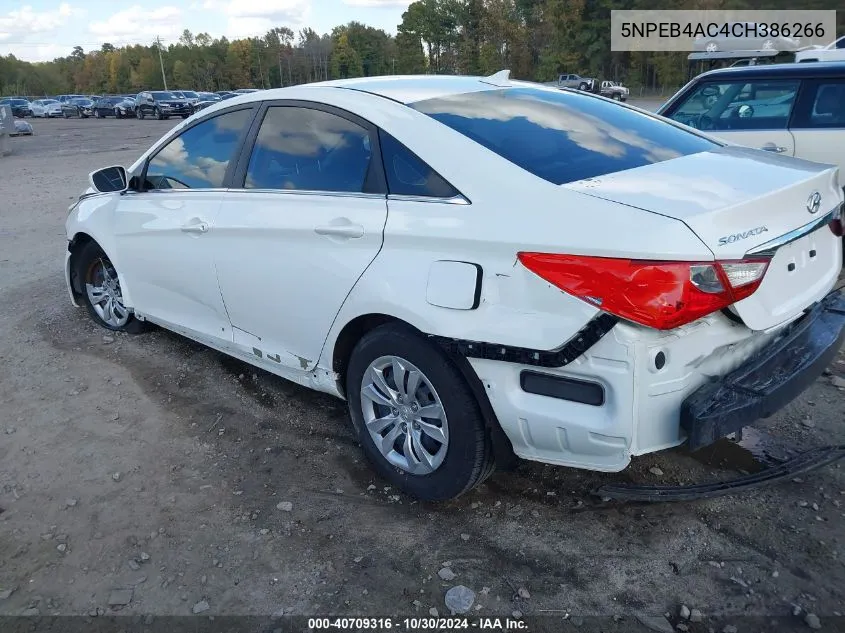 5NPEB4AC4CH386266 2012 Hyundai Sonata Gls