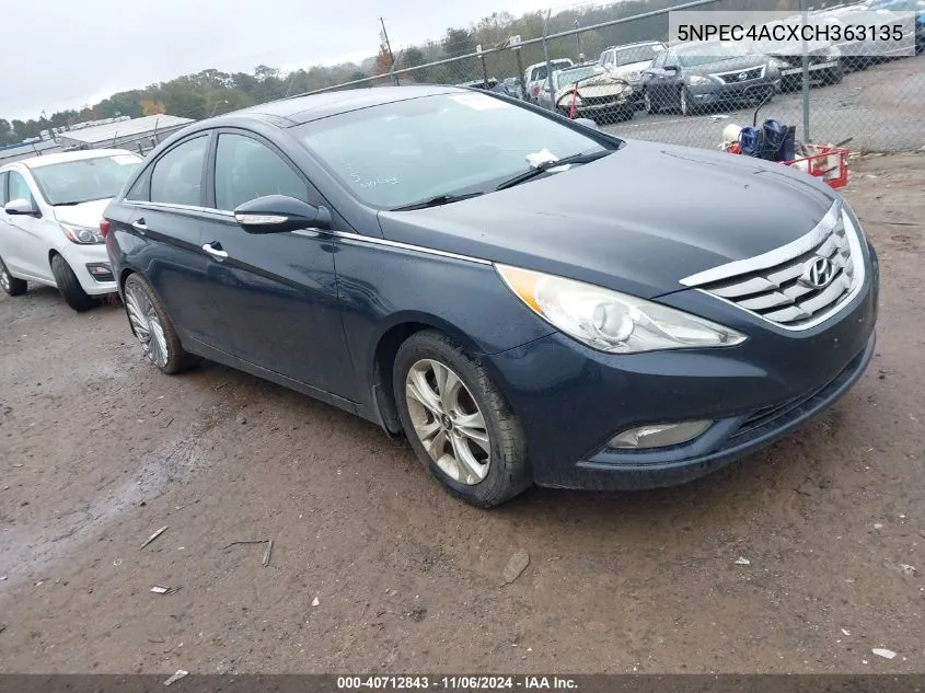 2012 Hyundai Sonata Limited VIN: 5NPEC4ACXCH363135 Lot: 40712843