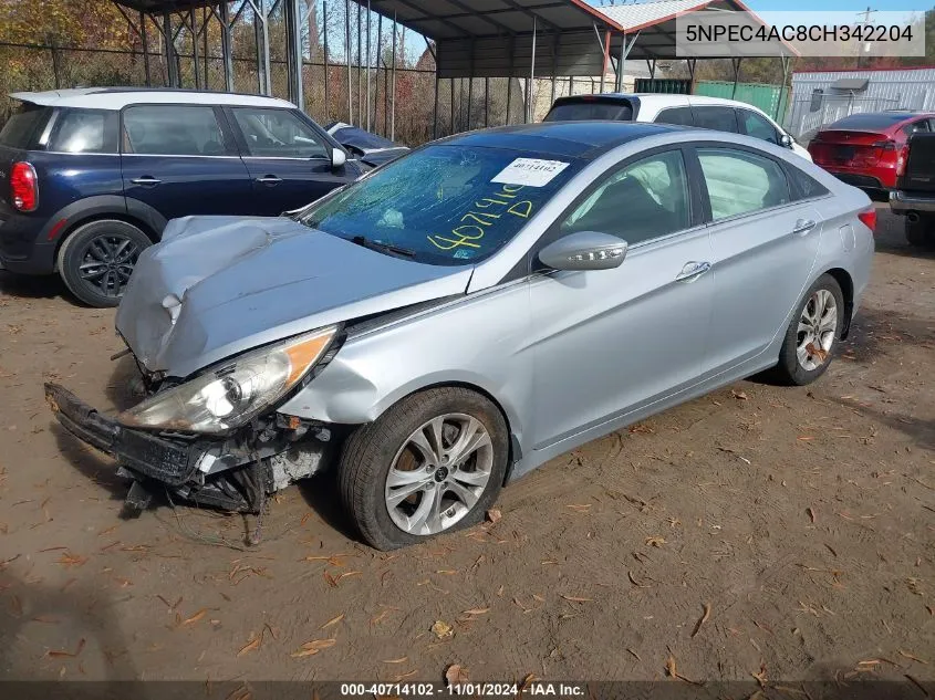 2012 Hyundai Sonata Limited VIN: 5NPEC4AC8CH342204 Lot: 40714102