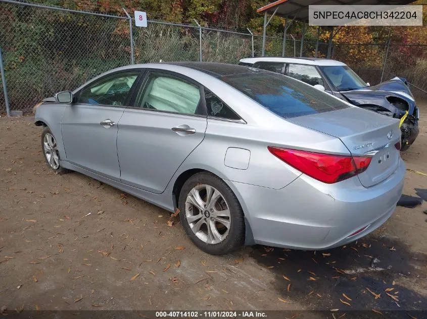 2012 Hyundai Sonata Limited VIN: 5NPEC4AC8CH342204 Lot: 40714102