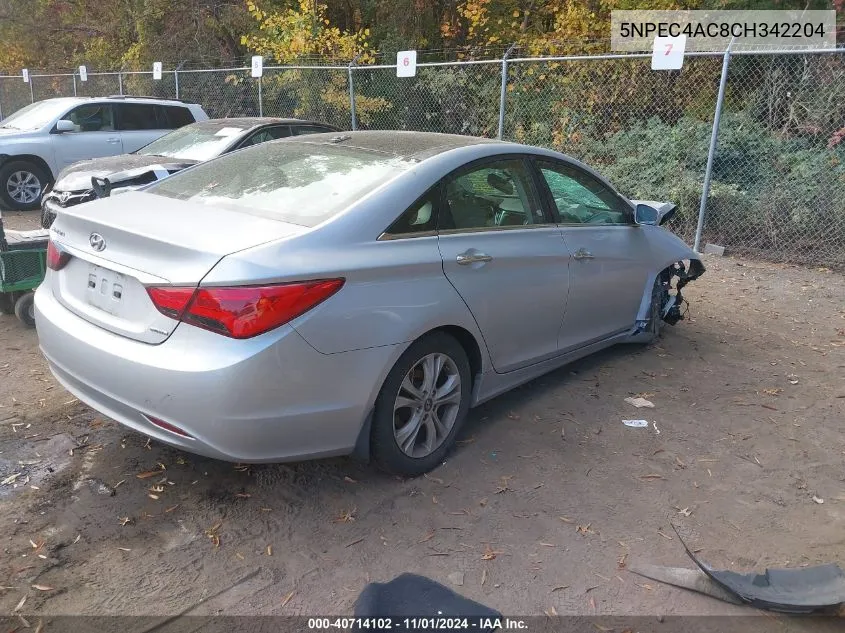 2012 Hyundai Sonata Limited VIN: 5NPEC4AC8CH342204 Lot: 40714102