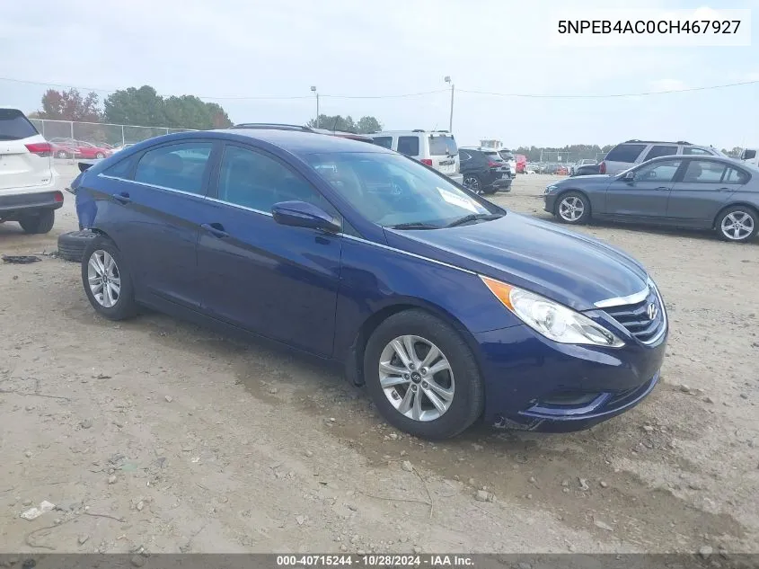 2012 Hyundai Sonata Gls VIN: 5NPEB4AC0CH467927 Lot: 40715244