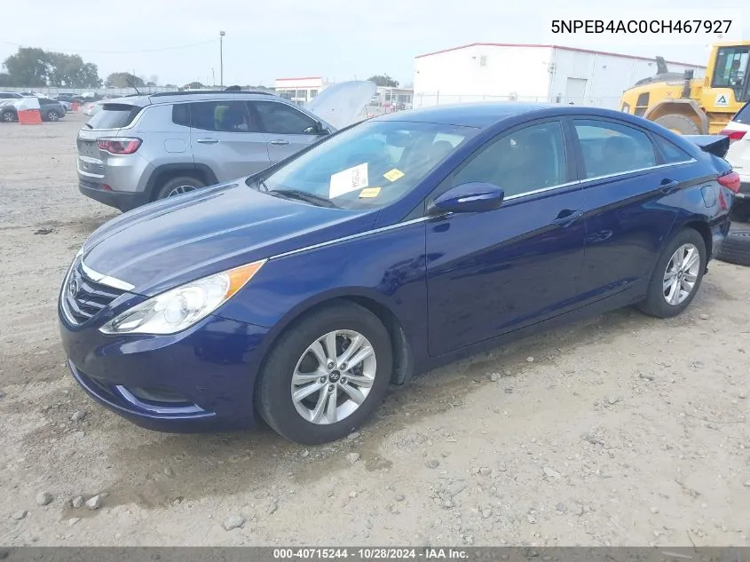 2012 Hyundai Sonata Gls VIN: 5NPEB4AC0CH467927 Lot: 40715244