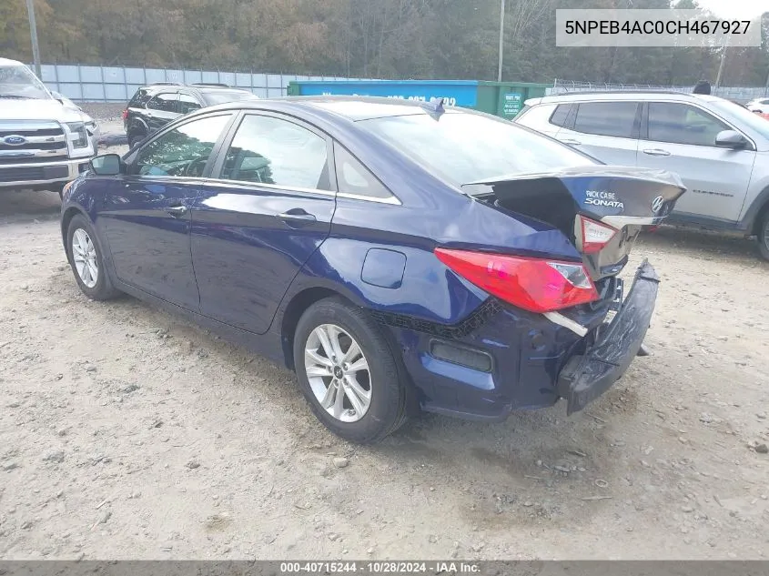 2012 Hyundai Sonata Gls VIN: 5NPEB4AC0CH467927 Lot: 40715244