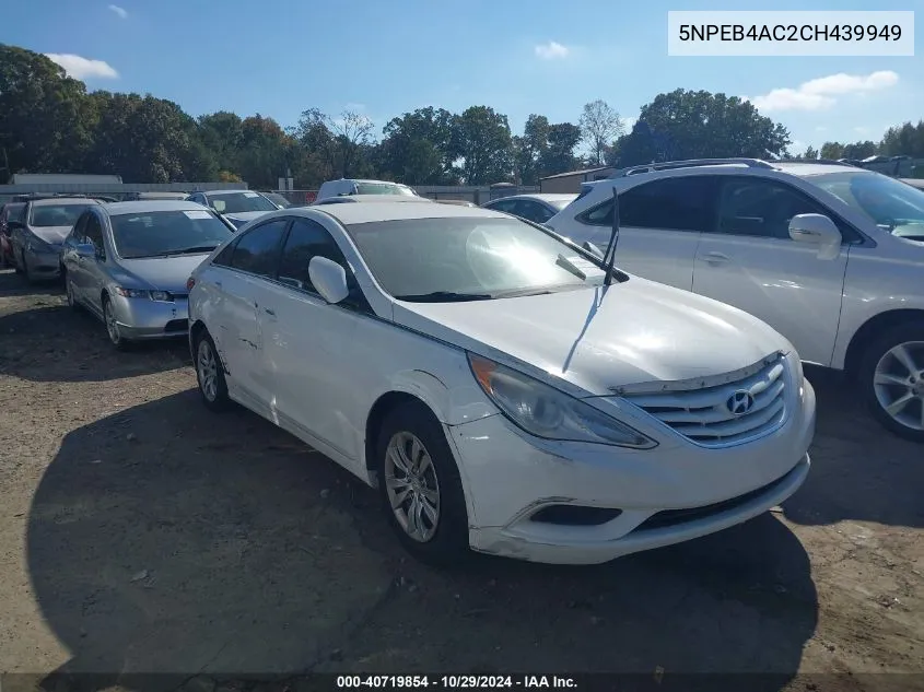 2012 Hyundai Sonata Gls VIN: 5NPEB4AC2CH439949 Lot: 40719854