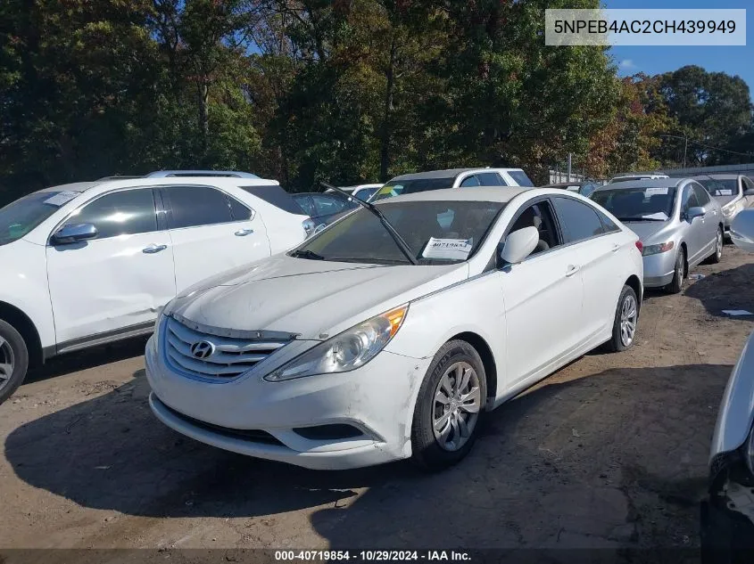 2012 Hyundai Sonata Gls VIN: 5NPEB4AC2CH439949 Lot: 40719854