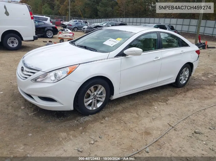 2012 Hyundai Sonata Gls VIN: 5NPEB4AC7CH459274 Lot: 40723483