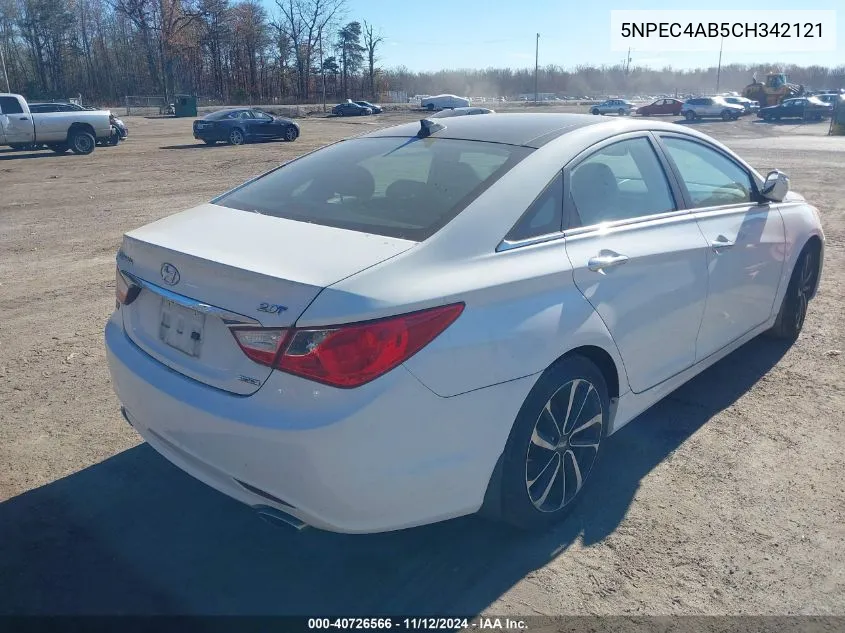 2012 Hyundai Sonata Limited 2.0T VIN: 5NPEC4AB5CH342121 Lot: 40726566