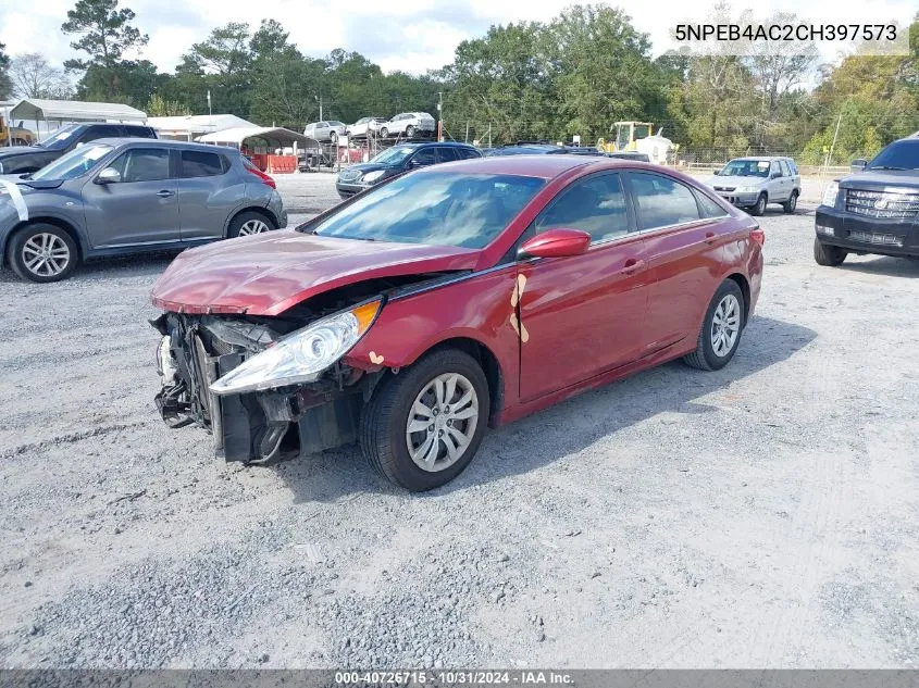 2012 Hyundai Sonata Gls VIN: 5NPEB4AC2CH397573 Lot: 40726715