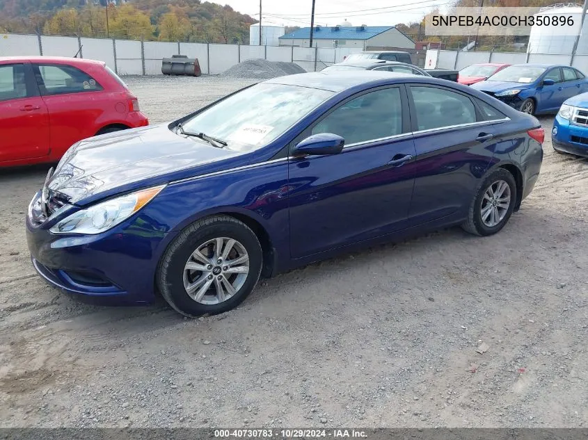 2012 Hyundai Sonata Gls VIN: 5NPEB4AC0CH350896 Lot: 40730783