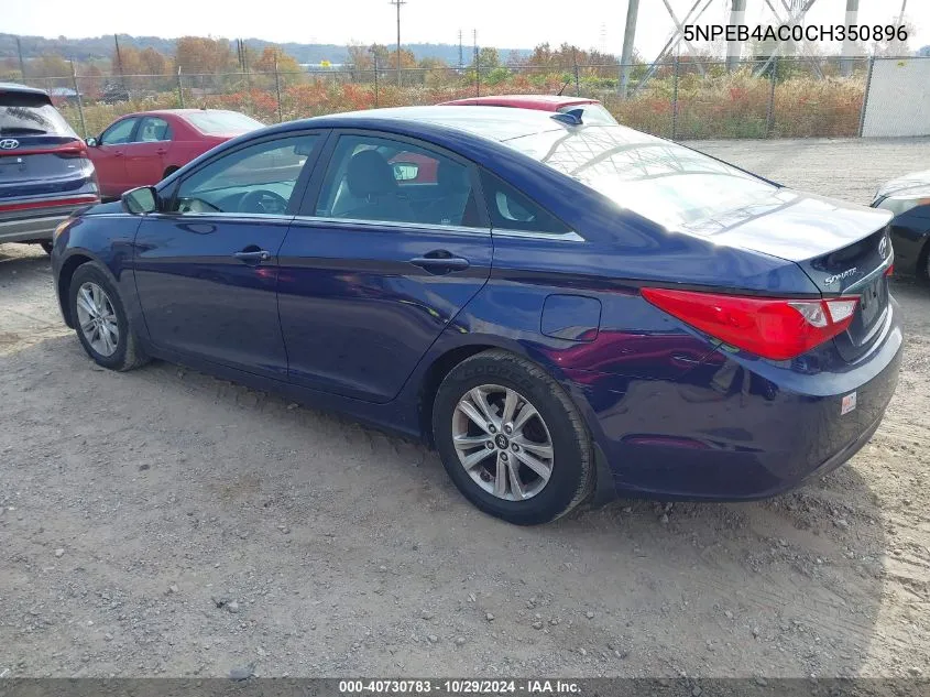 2012 Hyundai Sonata Gls VIN: 5NPEB4AC0CH350896 Lot: 40730783