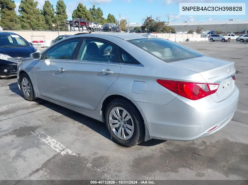 2012 Hyundai Sonata Gls VIN: 5NPEB4AC3CH398828 Lot: 40732926