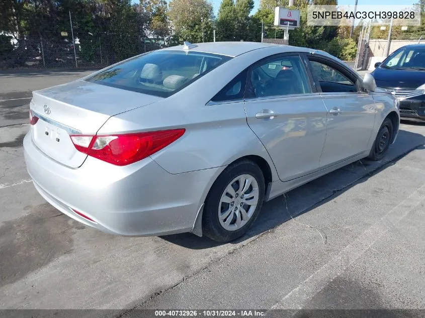 2012 Hyundai Sonata Gls VIN: 5NPEB4AC3CH398828 Lot: 40732926