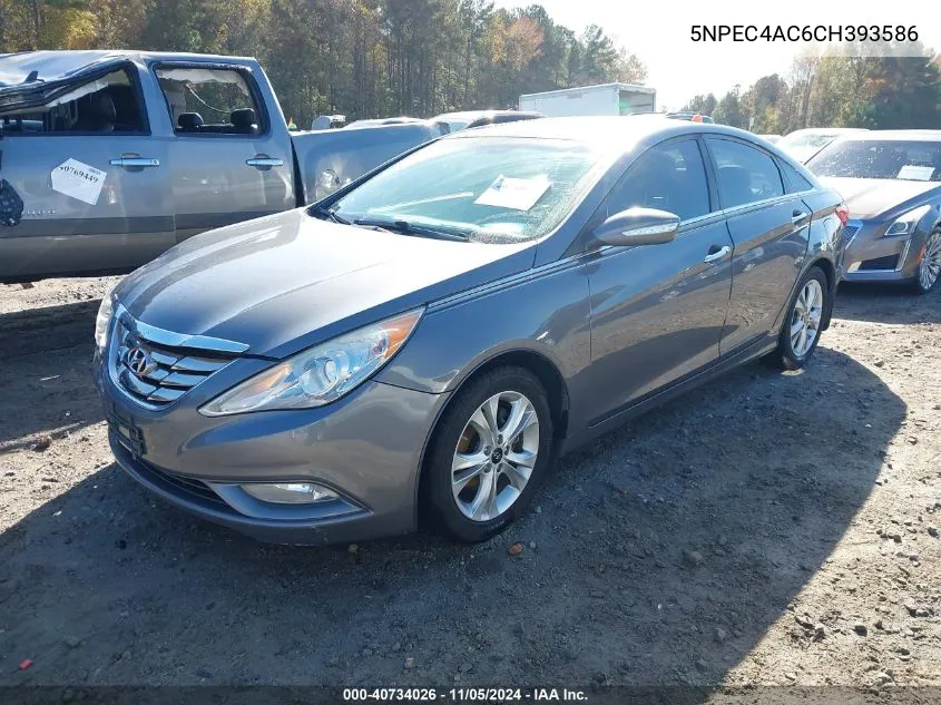 2012 Hyundai Sonata Limited VIN: 5NPEC4AC6CH393586 Lot: 40734026