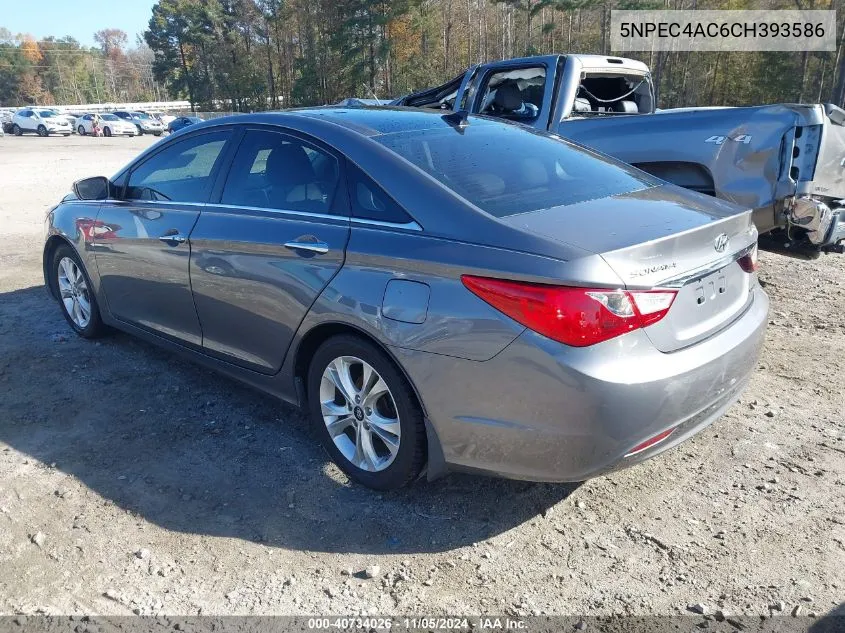 2012 Hyundai Sonata Limited VIN: 5NPEC4AC6CH393586 Lot: 40734026