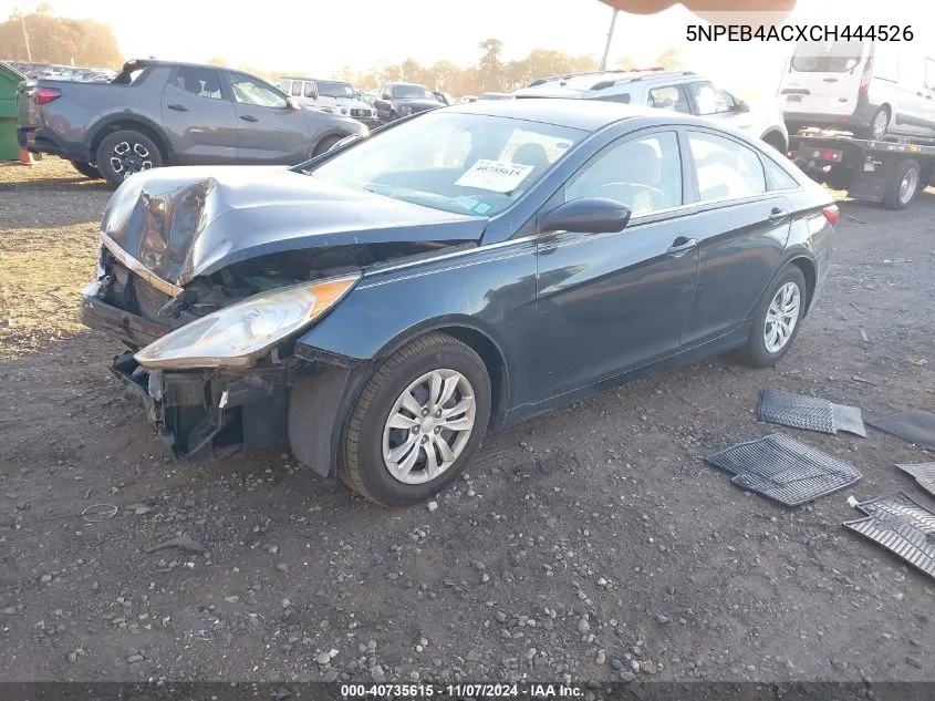 2012 Hyundai Sonata Gls VIN: 5NPEB4ACXCH444526 Lot: 40735615