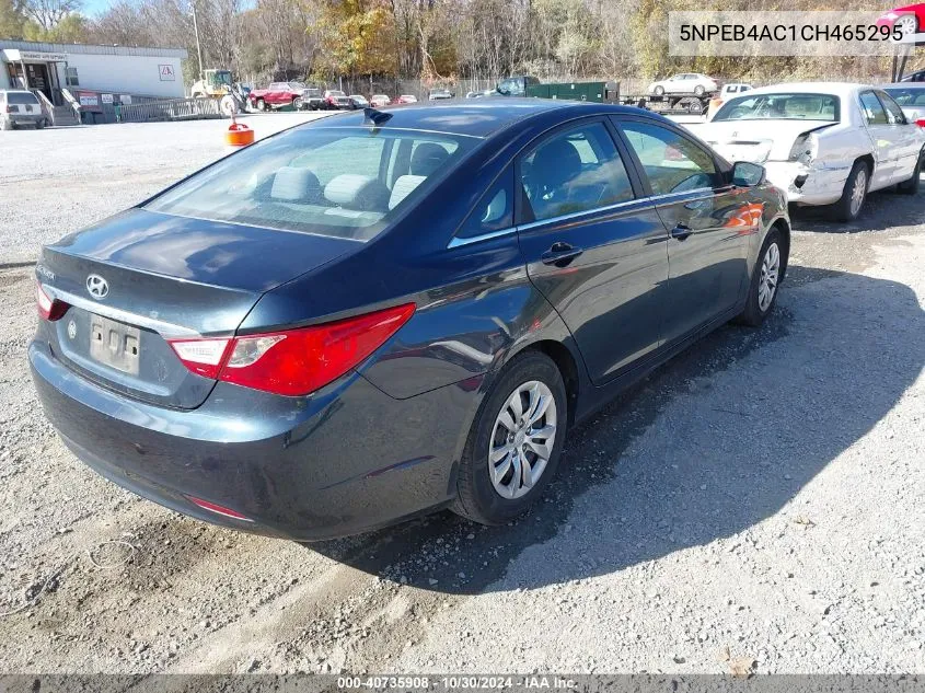 2012 Hyundai Sonata Gls VIN: 5NPEB4AC1CH465295 Lot: 40735908