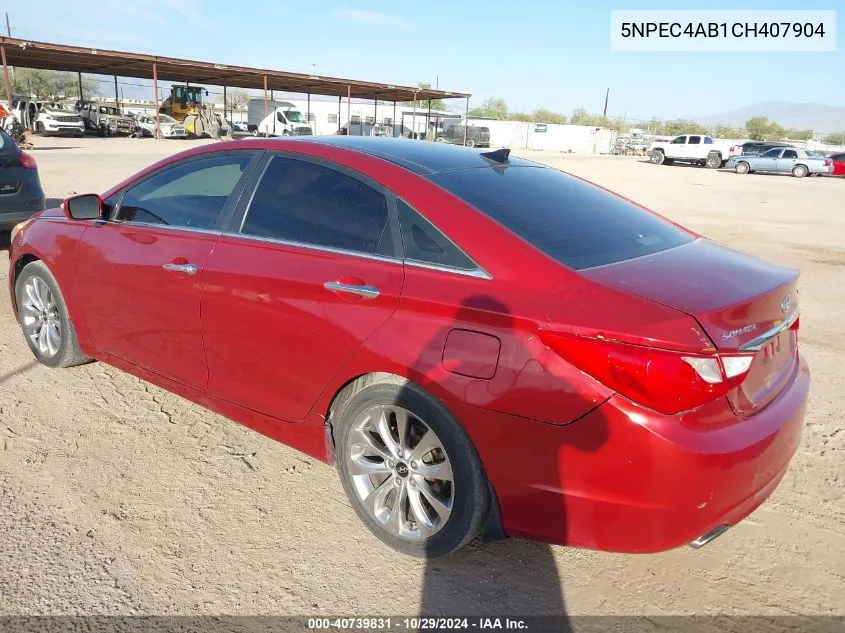 2012 Hyundai Sonata Limited 2.0T VIN: 5NPEC4AB1CH407904 Lot: 40739831