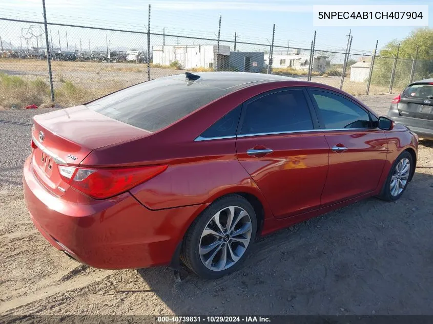 2012 Hyundai Sonata Limited 2.0T VIN: 5NPEC4AB1CH407904 Lot: 40739831