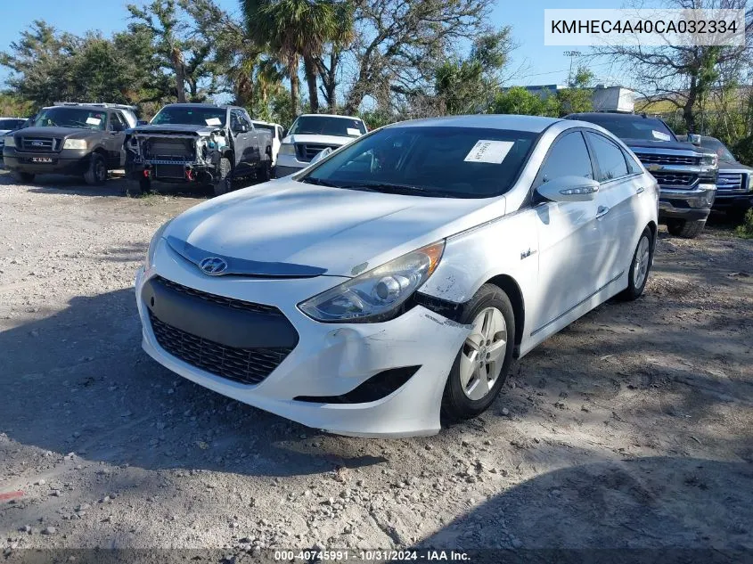 2012 Hyundai Sonata Hybrid VIN: KMHEC4A40CA032334 Lot: 40745991