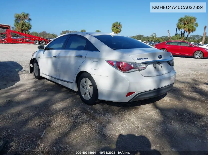 2012 Hyundai Sonata Hybrid VIN: KMHEC4A40CA032334 Lot: 40745991