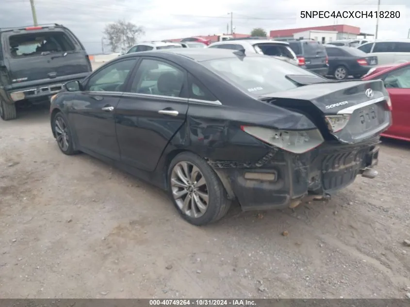 2012 Hyundai Sonata Se VIN: 5NPEC4ACXCH418280 Lot: 40749264