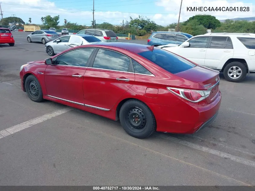 2012 Hyundai Sonata Hybrid VIN: KMHEC4A44CA041828 Lot: 40752717