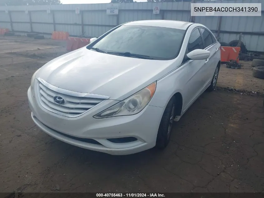 2012 Hyundai Sonata Gls VIN: 5NPEB4AC0CH341390 Lot: 40755463