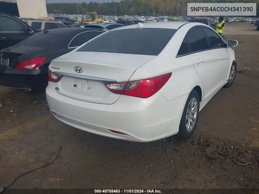 2012 Hyundai Sonata Gls VIN: 5NPEB4AC0CH341390 Lot: 40755463